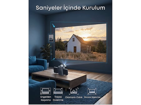 ANKER Soundcore Nebula P1I D2200 Akıllı Taşınabilir Projeksiyon Cihazı Siyah