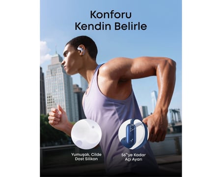  Anker Soundcore Aerofit 2 Pro, Açık Kulak ve Aktif Gürültü Engelleme, Mor - A3875