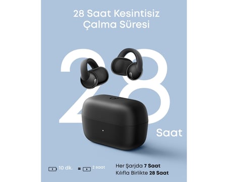  Anker Soundcore C50i Bluetooth Kulaklık, Açık Kulak Teknolojisi, Siyah - D1101