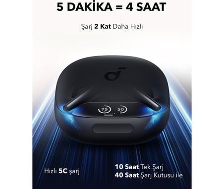  Anker Soundcore Liberty 4 Pro Kulak İçi Bluetooth Kulaklık, Aktif Gürültü Engelleme, Mat Siyah - A3