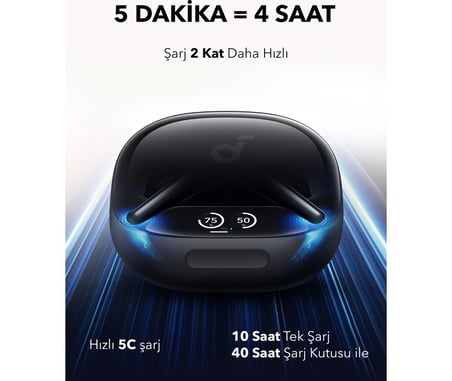  Anker Soundcore Liberty 4 Pro Kulak İçi Bluetooth Kulaklık, Aktif Gürültü Engelleme, Parlak Siyah -