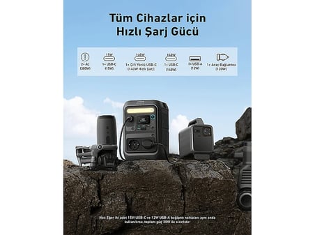 ANKER Solix C300X AC 288 Wh 300W (600W SurgePad) Taşınabilir Güç Kaynağı