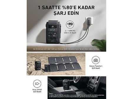 ANKER Solix C300X DC 288 Wh 300W-Taşınabilir Güç Kaynağı