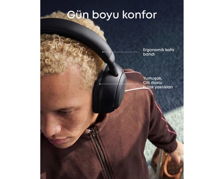 Anker Soundcore Space 2 Kulak Üstü Bluetooth Kulaklık, Aktif Gürültü Engelleme, Siyah - D1402