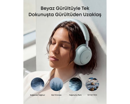  Anker Soundcore Space 2 Kulak Üstü Bluetooth Kulaklık, Aktif Gürültü Engelleme, Yeşil - D1402