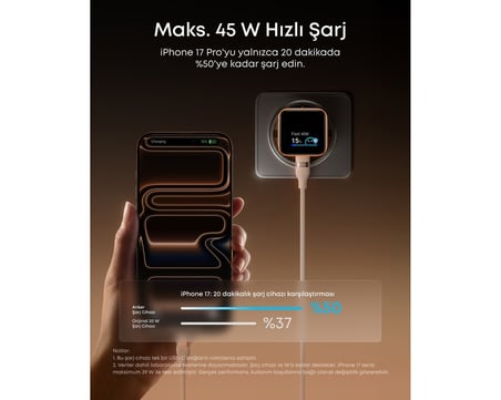  Anker Nano USB-C Şarj Cihazı, 45W, Beyaz - A121D