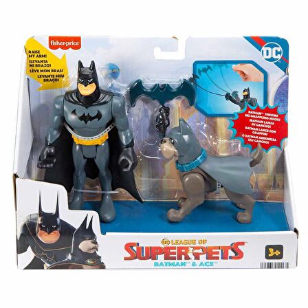 Imaginext DC League of Super Pets Kahramanlar ve Hayvanlar HGL01 - Batman ve Ace