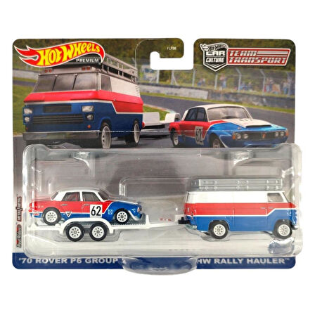 Hot Wheels Premium HKF45 Team Transport '70 Rover P6 Group 2 / HW Rally Hauler (#55)