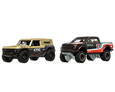 Hot Wheels Premium HRR77 Car Culture 2 Pack Ford Bronco R // '17 Ford F-150 Raptor