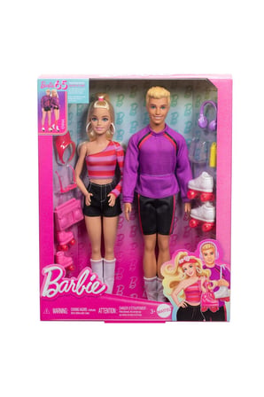 Barbie & Ken 65. Yıl 2'li Parti Bebekler ve 6 aksesuarlı set, paten teması, 65. yıl dönümü HXK90