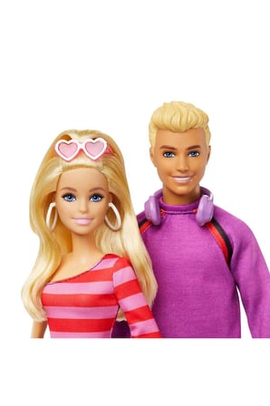 Barbie & Ken 65. Yıl 2'li Parti Bebekler ve 6 aksesuarlı set, paten teması, 65. yıl dönümü HXK90