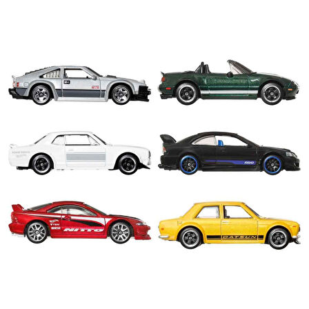 Hot Wheels Japon Temalı 6 lı Araba Seti 1:64 Hot Wheels Japon Arabaları Seti