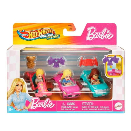 Hot Wheels Racerverse Barbie Yarış Pisti Arabaları 3’lü Paket JDG