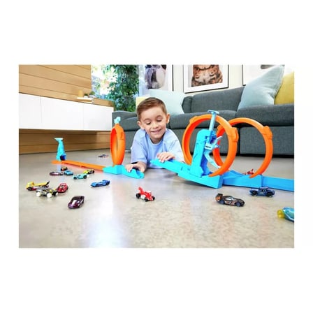 Hot Wheels Track Creator Üçlü Çember Pist Seti JDW39