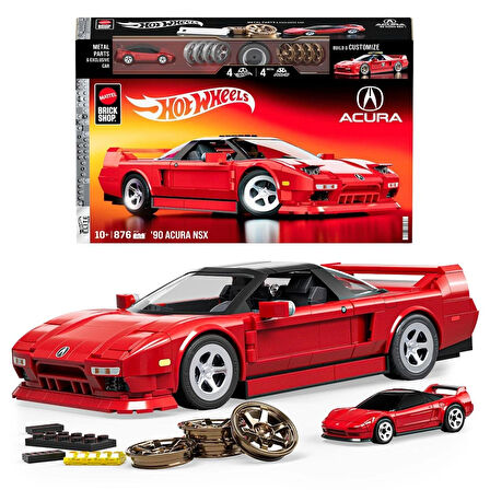 Mattel Brick Shop ™ Hot Wheels® Elite Serisi - '90 Acura Nsx Yapı Oyuncağı Seti (876 Parça), Koleksiyoncular Için JFT17