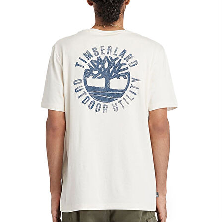 Timberland Short Sleeve Back Logo Graphic Erkek T-Shirt TB0A5V7KCR31 Beyaz