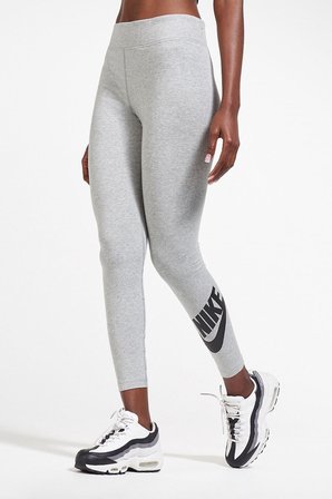 Nike Sportswear Club High Rise Leggings Yüksek Belli Pamuklu Gri Tayt