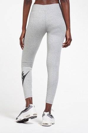 Nike Sportswear Club High Rise Leggings Yüksek Belli Pamuklu Gri Tayt