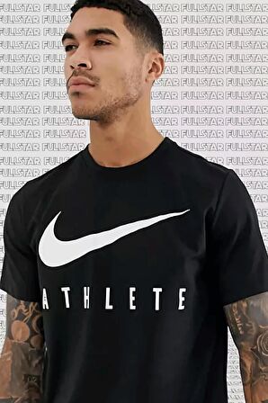 Nike Dri Fit Training Cotton Tee Short Sleeve Baskılı Siyah Tişört