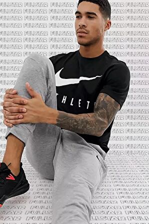 Nike Dri Fit Training Cotton Tee Short Sleeve Baskılı Siyah Tişört