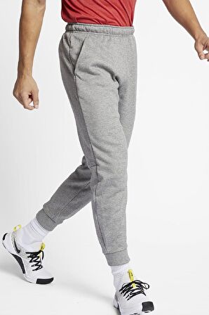 Nike Dri Fit Fleece Tapared Running Konik Gri Eşofman Altı DB