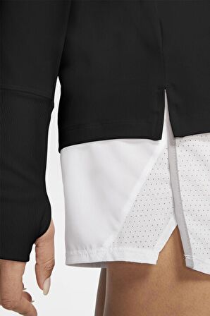 Nike Dri Fit Element Women's Running Sweat Uzun Kollu Koşu Antrenman Üstü Siyah