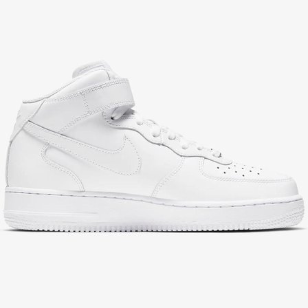 Nike Air Force 1 '07 Mid Leather Unisex Sneaker Hakiki Deri Yüksek Bilek Günlük Spor Ayakkabı Beyaz