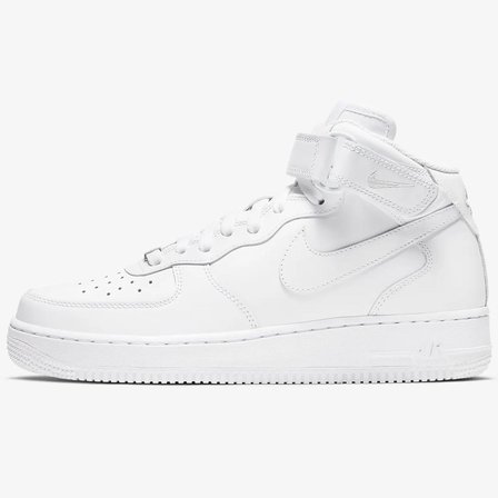 Nike Air Force 1 '07 Mid Leather Unisex Sneaker Hakiki Deri Yüksek Bilek Günlük Spor Ayakkabı Beyaz