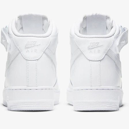 Nike Air Force 1 '07 Mid Leather Unisex Sneaker Hakiki Deri Yüksek Bilek Günlük Spor Ayakkabı Beyaz