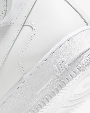 Nike Air Force 1 '07 Mid Leather Unisex Sneaker Hakiki Deri Yüksek Bilek Günlük Spor Ayakkabı Beyaz