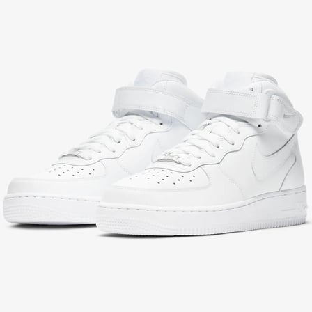 Nike Air Force 1 '07 Mid Leather Unisex Sneaker Hakiki Deri Yüksek Bilek Günlük Spor Ayakkabı Beyaz