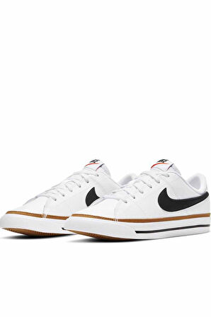 Nike Court Legacy Leather White Sneaker Hakiki Deri Kadın Günlük Spor Ayakkabı Beyaz