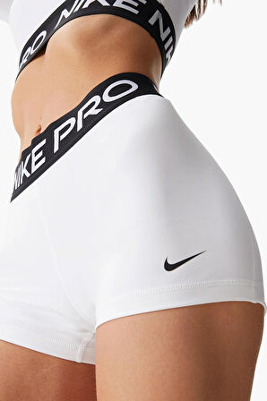Nike Pro 365 Shorts Tights White Toparlayıcı 8 cm Biker Tayt Şort Beyaz
