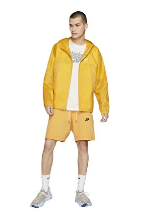 Nike Sportswear Revival Woven Loose Fit Full-Zip Hoodie Bol Kesim Sarı Ceket