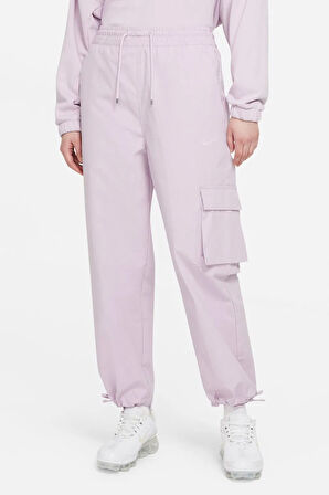 Nike Sportswear Icon Clash Canvas High Rise Woven Pant Kadın Dokuma Yüksek Bel Kargo Cepli Eşofman Altı Mor