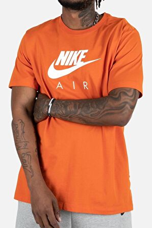 Nike Ultra Swoosh All Over Baskı Logo Tasarım Turuncu Erkek Tişört 