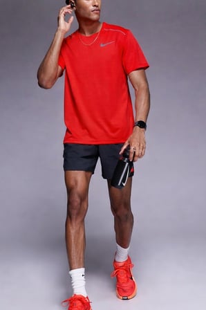 Nike Dri Fit Miler Red SS Top Erkek Koşu Tişört Kırmızı