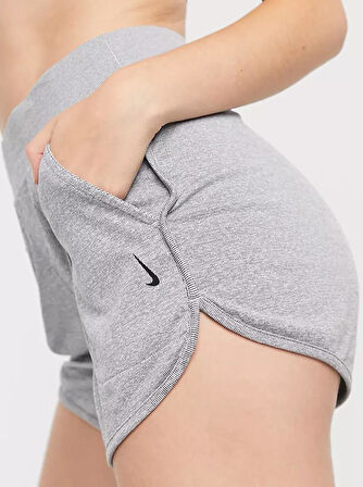 Nike Yoga Ribbed Shorts Grey Nervürlü Kadın Şort Gri