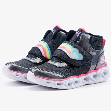 Skechers Heart Lights - Brilliant Rainbow Kız Çocuk Günlük Spor Ayakkabı Lacivert Pembe