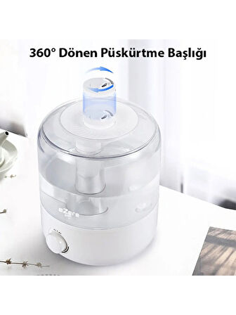 Enraco Yatak Odası İçin Üstten Doldurmalı 2,5 L Büyük Su Tankı,Otomatik Kapanma, Sessiz Soğuk Sisli Nemlendirici