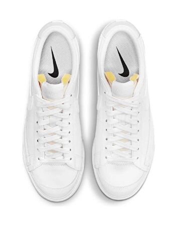 Nike Blazer Platform Leather Unisex Sneaker Hakiki Deri Beyaz Spor Ayakkabı 3cm