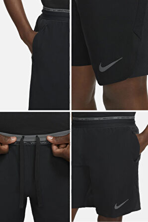 Nike Pro Dri Fit Flex Rep 3.0 Unlined Training Erkek Şort Siyah