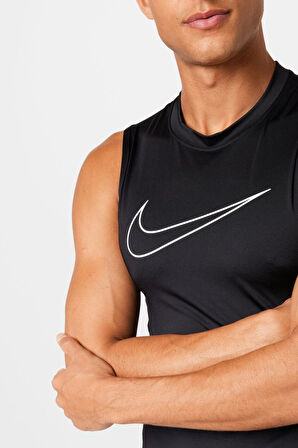 Nike Pro Dri Fit Mens Training Slim Fit Tank Black Erkek Spor Atlet Siyah