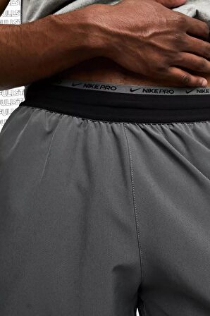 Nike Pro Dri Fit Flex Rep 3.0 Unlined Training Erkek Şort Gri