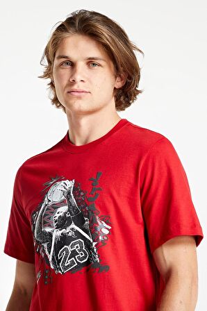 Nike Jordan Vintage Graphic Short Sleeve Red Tee Jordan 23 Nostaljik Grafikli Erkek Tişört Kırmızı