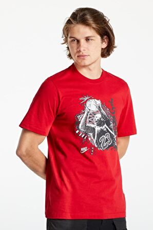 Nike Jordan Vintage Graphic Short Sleeve Red Tee Jordan 23 Nostaljik Grafikli Erkek Tişört Kırmızı