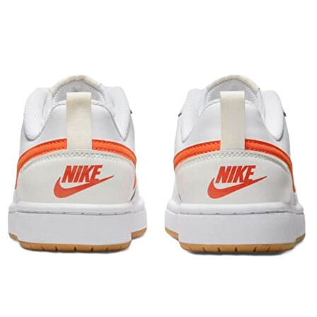 Nike Court Borough Low 2 GS Leather Unisex Sneaker Hakiki Deri Günlük Spor Ayakkabı Beyaz Turuncu