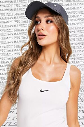 Nike Sportswear Cotton Tank White Pamuklu Askılı Düz Spor Kadın Atlet Beyaz