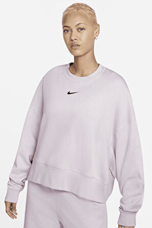 Nike Sportswear Essential Collection Fleece Oversized Purple Kadın Sweatshirt Mor