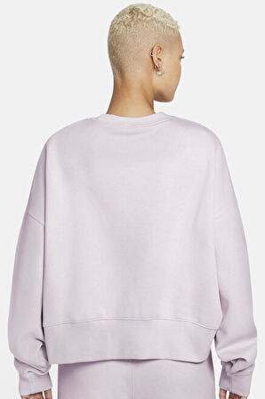 Nike Sportswear Essential Collection Fleece Oversized Purple Kadın Sweatshirt Mor